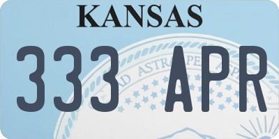 KS license plate 333APR