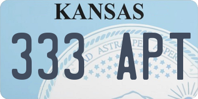 KS license plate 333APT