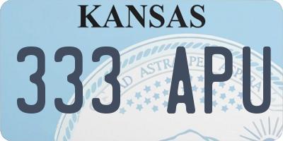 KS license plate 333APU