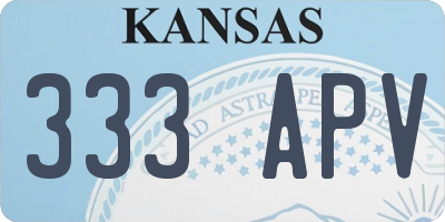 KS license plate 333APV