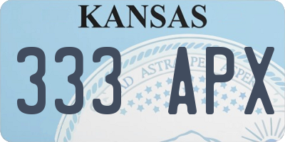 KS license plate 333APX