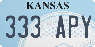 KS license plate 333APY
