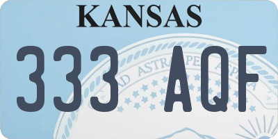 KS license plate 333AQF