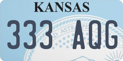 KS license plate 333AQG