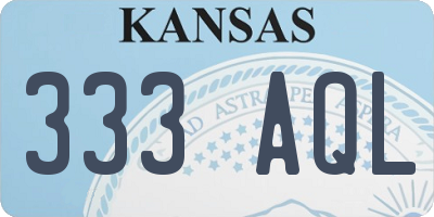 KS license plate 333AQL