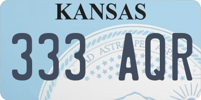 KS license plate 333AQR