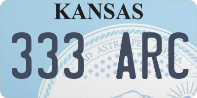 KS license plate 333ARC