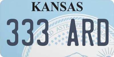 KS license plate 333ARD