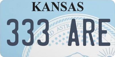 KS license plate 333ARE