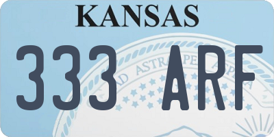 KS license plate 333ARF