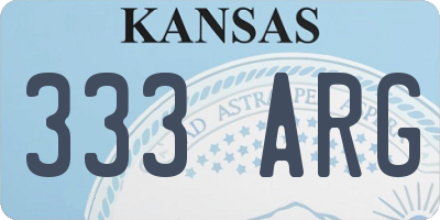 KS license plate 333ARG