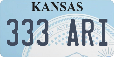 KS license plate 333ARI