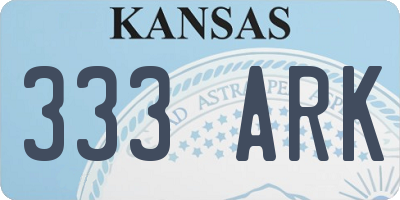 KS license plate 333ARK