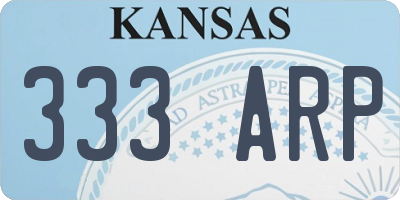 KS license plate 333ARP