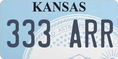 KS license plate 333ARR