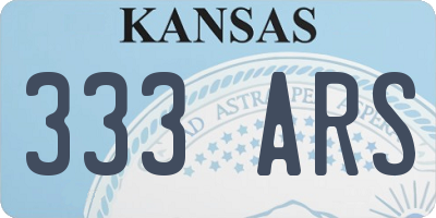 KS license plate 333ARS