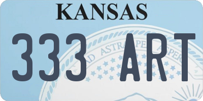 KS license plate 333ART