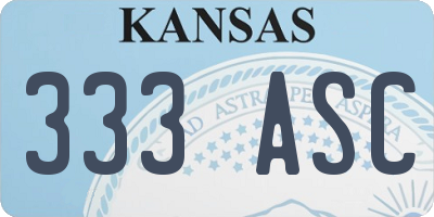 KS license plate 333ASC