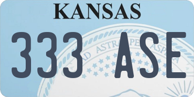 KS license plate 333ASE
