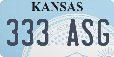 KS license plate 333ASG