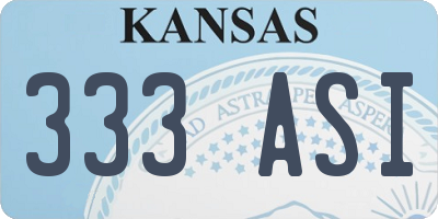 KS license plate 333ASI