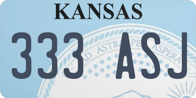 KS license plate 333ASJ