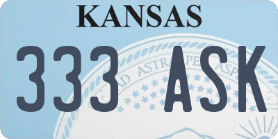 KS license plate 333ASK