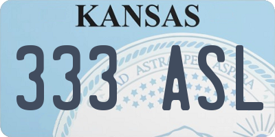 KS license plate 333ASL