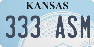 KS license plate 333ASM