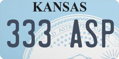 KS license plate 333ASP