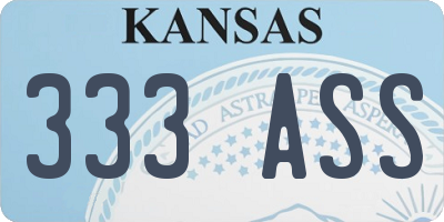KS license plate 333ASS