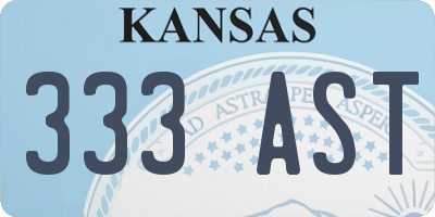 KS license plate 333AST