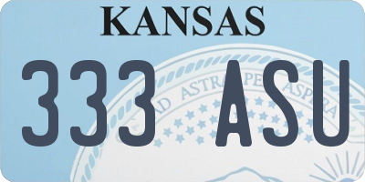 KS license plate 333ASU