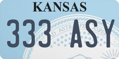 KS license plate 333ASY