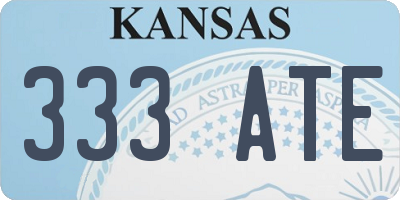 KS license plate 333ATE