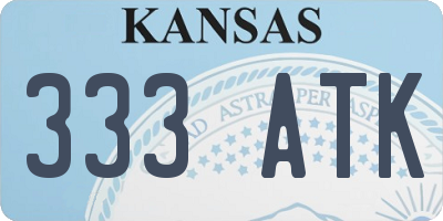 KS license plate 333ATK