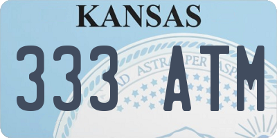 KS license plate 333ATM