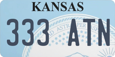 KS license plate 333ATN