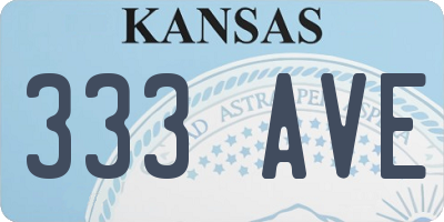 KS license plate 333AVE