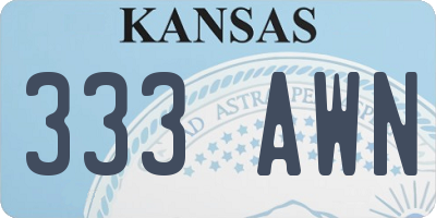 KS license plate 333AWN