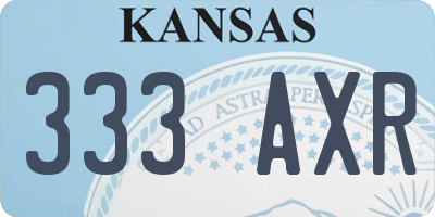KS license plate 333AXR