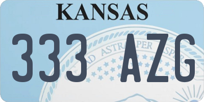 KS license plate 333AZG