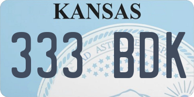 KS license plate 333BDK