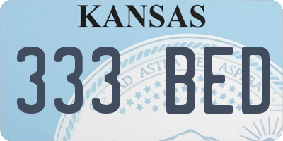 KS license plate 333BED