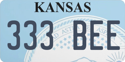 KS license plate 333BEE