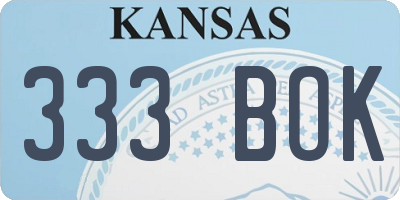 KS license plate 333BOK