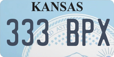 KS license plate 333BPX