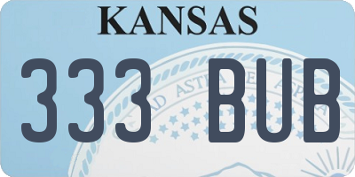 KS license plate 333BUB