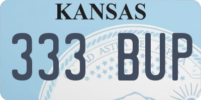 KS license plate 333BUP