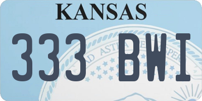 KS license plate 333BWI